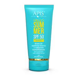APIS Hello Summer SPF 50 wodoodporny krem do opalania twarzy z nektarem komórkowym 50ml